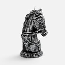 Свеча фигурная «Бюст лошади», серебристая